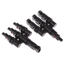 1 Pair MC4 T Branch Solar Panel Cable Connector 1 Male to 3 Female and 1 Female to 3 Male
