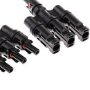 1 Pair MC4 T Branch Solar Panel Cable Connector 1 Male to 3 Female and 1 Female to 3 Male