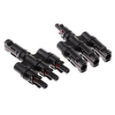 1 Pair MC4 T Branch Solar Panel Cable Connector 1 Male to 3 Female and 1 Female to 3 Male