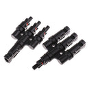 1 Pair MC4 T Branch Solar Panel Cable Connector 1 Male to 3 Female and 1 Female to 3 Male