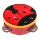 3 Pieces Red Wooden Cartoon Tambourine Musical Instruments Toys Gift for Kids Baby Toddl