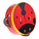 3 Pieces Red Wooden Cartoon Tambourine Musical Instruments Toys Gift for Kids Baby Toddl