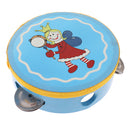 5 Pieces Blue Wooden Cartoon Tambourine Musical Instruments Toys Gift for Kids Baby Toddl
