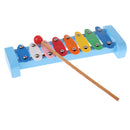 5 Pieces Blue Wooden Cartoon Tambourine Musical Instruments Toys Gift for Kids Baby Toddl