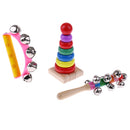 3Pcs Orff World Educational Wooden Musical Instrument Percussion Drums Bell Children's Toys Gift