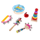 6Pcs Orff World Educational Wooden Musical Instrument Percussion Drums Bell Children's Toys Gift