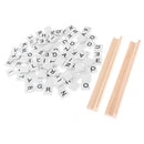 100 Pieces Wooden Spelling Tiles Black Letters & Numbers for Crafts Wood Alphabets