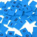 100pcs Wooden Blue Letter Tiles with 2pcs Wooden Tile Racks for Crafts Creative Game Toy