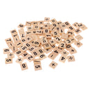 Pack of 100 Wooden Numbers&Symbols Tiles Wood Crafts for Board Game Fun Toy Gift