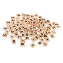 Pack of 100 Wooden Numbers&Symbols Tiles Wood Crafts for Board Game Fun Toy Gift
