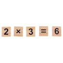 Pack of 100 Wooden Numbers&Symbols Tiles Wood Crafts for Board Game Fun Toy Gift