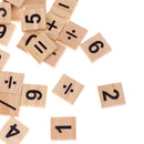 Pack of 100 Wooden Numbers&Symbols Tiles Wood Crafts for Board Game Fun Toy Gift
