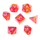 7PCS Polyhedral Dice 16mm D20 D12 D10 D8 D6 D4 for Dungeons & Dragons Table Games Red Orange