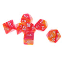 7PCS Polyhedral Dice 16mm D20 D12 D10 D8 D6 D4 for Dungeons & Dragons Table Games Red Orange