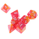 7PCS Polyhedral Dice 16mm D20 D12 D10 D8 D6 D4 for Dungeons & Dragons Table Games Red Orange