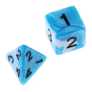7PCS Polyhedral Dice 16mm D20 D12 D10 D8 D6 D4 for Dungeons & Dragons Table Games Blue White