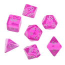 7PCS Polyhedral Dice 16mm D20 D12 D10 D8 D6 D4 for Dungeons & Dragons Board Games Clear Rose