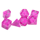 7PCS Polyhedral Dice 16mm D20 D12 D10 D8 D6 D4 for Dungeons & Dragons Board Games Clear Rose
