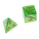 7PCS Polyhedral Dice 16mm D20 D12 D10 D8 D6 D4 for Dungeons & Dragons Board Games Yellow Green