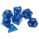 7PCS Polyhedral Dice 16mm D20 D12 D10 D8 D6 D4 for Dungeons & Dragons Table Games Blue