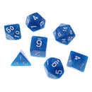 7PCS Polyhedral Dice 16mm D20 D12 D10 D8 D6 D4 for Dungeons & Dragons Table Games Blue