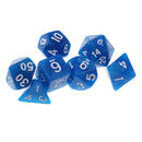 7PCS Polyhedral Dice 16mm D20 D12 D10 D8 D6 D4 for Dungeons & Dragons Table Games Blue