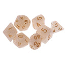 7PCS Polyhedral Dice 16mm D20 D12 D10 D8 D6 D4 for Dungeons & Dragons Table Games White