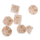7PCS Polyhedral Dice 16mm D20 D12 D10 D8 D6 D4 for Dungeons & Dragons Table Games White
