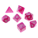 7PCS Polyhedral Dice 16mm D20 D12 D10 D8 D6 D4 for Dungeons & Dragons Table Games Rose