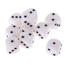 10PCS Six Sided D6 Dice Acrylic Spot Dice D6 RPG Playing Toy Game 15mm White
