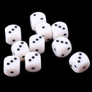 10PCS Six Sided D6 Dice Acrylic Spot Dice D6 RPG Playing Toy Game 15mm White