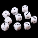 10PCS Six Sided D6 Dice Acrylic Spot Dice D6 RPG Playing Toy Game 15mm White