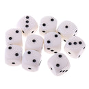 10PCS Six Sided D6 Dice Acrylic Spot Dice D6 RPG Playing Toy Game 15mm White