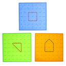 Plastic Nail Plate Boards Puzzle Game Mathematics Nailboard For Kids Math Geometry Toy Gifts Blue