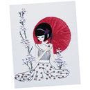 Silk Ribbon Embroidery Kit Elegant Lady Wall Home Decor Handmade Cross Stitch 50x60cm