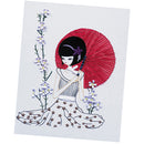 Silk Ribbon Embroidery Kit Elegant Lady Wall Home Decor Handmade Cross Stitch 50x60cm