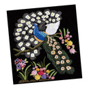 Silk Ribbon Embroidery Kit Peacock Flower Wall Home Decor Handmade Cross Stitch 80x62cm