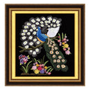 Silk Ribbon Embroidery Kit Peacock Flower Wall Home Decor Handmade Cross Stitch 80x62cm