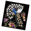Silk Ribbon Embroidery Kit Peacock Flower Wall Home Decor Handmade Cross Stitch 80x62cm