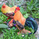 2Pcs Creative Resin Animal Model Chicken Figures For Fairy Garden Decor DIY