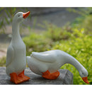 2Pcs Realistic Resin Ducks Figurine Model Statues Lawn Sculpture for Decors