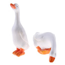 2Pcs Realistic Resin Ducks Figurine Model Statues Lawn Sculpture for Decors