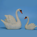 Pack of 2 Resin Imitation Cute Swans Statue Sculpture for Fairy Garden Yard Decorative Art Craft Doll House Accessory