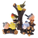 4pcs Birds Ornament Statue Resin Animal Miniature Home Garden Cafe Bar Decor