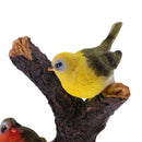 4pcs Birds Ornament Statue Resin Animal Miniature Home Garden Cafe Bar Decor