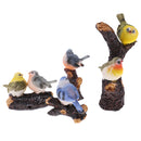 4pcs Birds Ornament Statue Resin Animal Miniature Home Garden Cafe Bar Decor
