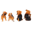 4Pcs Decorative Resin Dog Models Figure Sculpture for Home Garden Ornaments