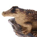 Realistic Mini Resin Crocodile Sculpture Statue with Stand for Home Office Desk Decoration Ornamen