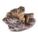 Realistic Mini Resin Crocodile Sculpture Statue with Stand for Home Office Desk Decoration Ornamen