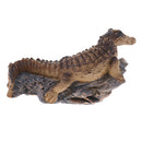Realistic Mini Resin Crocodile Sculpture Statue with Stand for Home Office Desk Decoration Ornamen